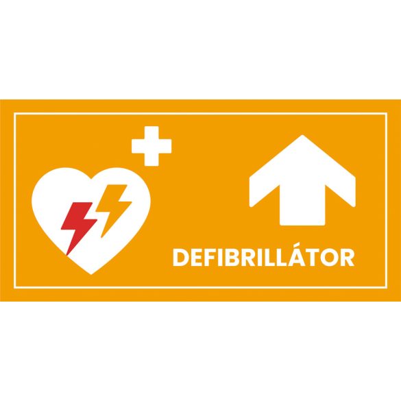 Defibrillátor irányjelző matrica ELŐRE